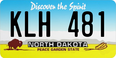 ND license plate KLH481