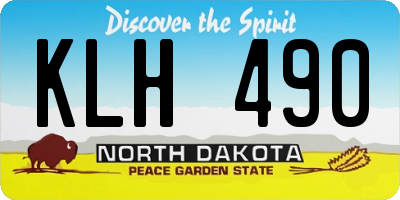 ND license plate KLH490
