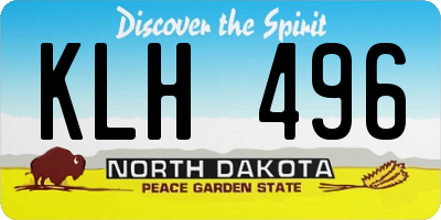 ND license plate KLH496