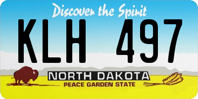 ND license plate KLH497