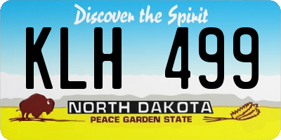 ND license plate KLH499