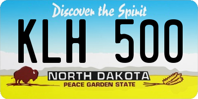 ND license plate KLH500