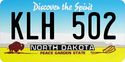 ND license plate KLH502
