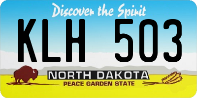 ND license plate KLH503
