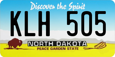 ND license plate KLH505