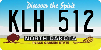 ND license plate KLH512