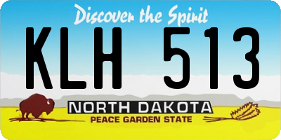 ND license plate KLH513