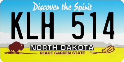 ND license plate KLH514