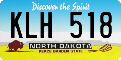 ND license plate KLH518