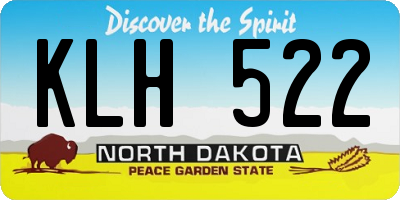 ND license plate KLH522