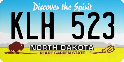 ND license plate KLH523