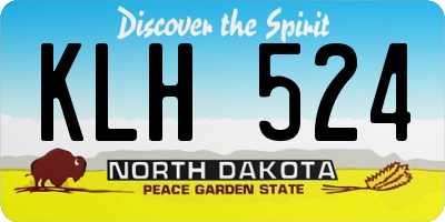 ND license plate KLH524