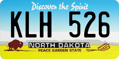 ND license plate KLH526