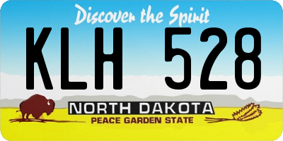ND license plate KLH528