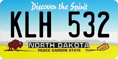 ND license plate KLH532