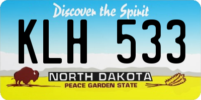 ND license plate KLH533