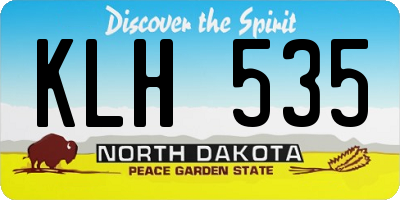 ND license plate KLH535