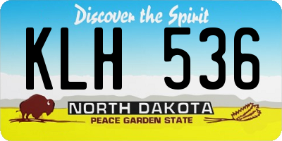 ND license plate KLH536