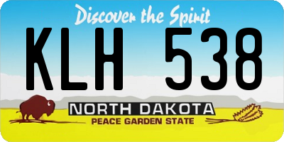 ND license plate KLH538