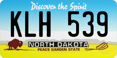 ND license plate KLH539