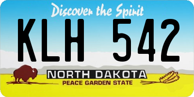 ND license plate KLH542