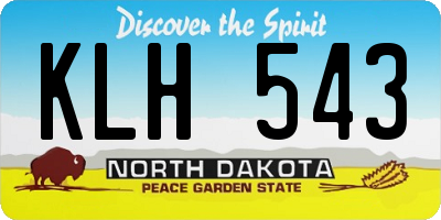 ND license plate KLH543