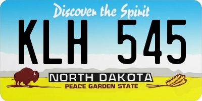 ND license plate KLH545