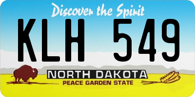 ND license plate KLH549