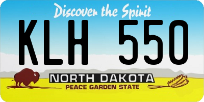 ND license plate KLH550