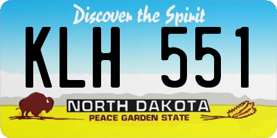 ND license plate KLH551