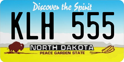 ND license plate KLH555