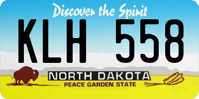 ND license plate KLH558