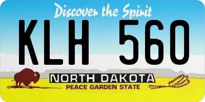 ND license plate KLH560
