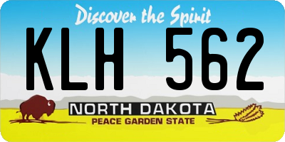 ND license plate KLH562