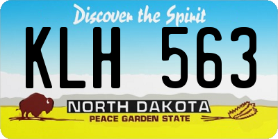 ND license plate KLH563