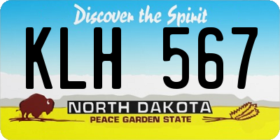ND license plate KLH567