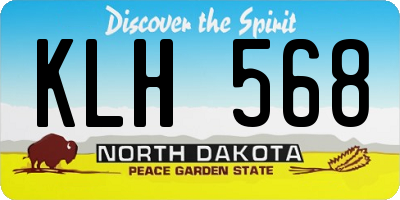 ND license plate KLH568