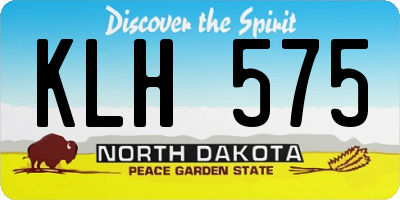ND license plate KLH575