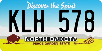 ND license plate KLH578