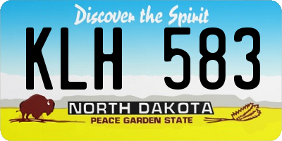 ND license plate KLH583