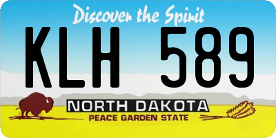 ND license plate KLH589