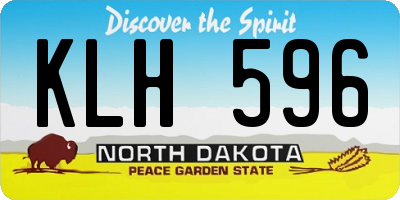 ND license plate KLH596
