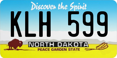 ND license plate KLH599