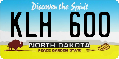 ND license plate KLH600