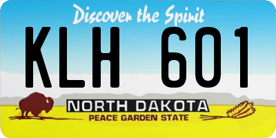 ND license plate KLH601