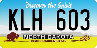 ND license plate KLH603