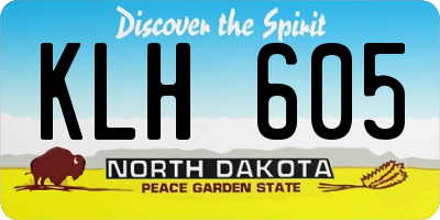 ND license plate KLH605