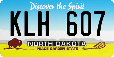 ND license plate KLH607
