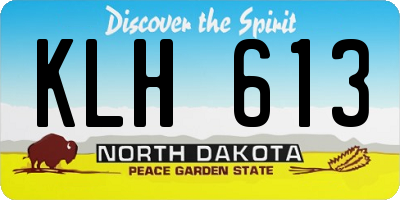 ND license plate KLH613