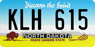 ND license plate KLH615